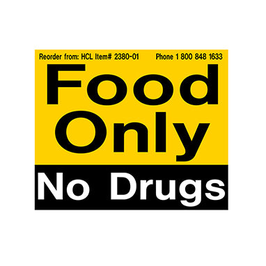 Food Only, No Drugs Refrigerator Magnet H-2380-01-12190