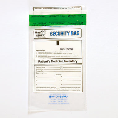 Patients Medicine Inventory Bags, 6 x 9, Clear H-10446-13885