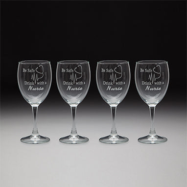 Be Safe Nurse Wine Glass Set H-N207-12808