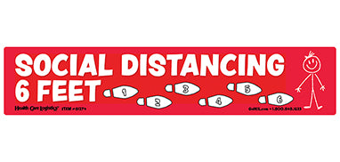 Social Distancing Floor Marker, Red, 3.5 x 18 H-81274-16360