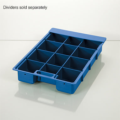 Half-Size Colored Crash Cart Box with Built-In Handle and Amber Slide-In Lid