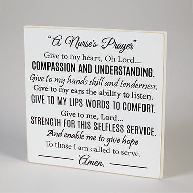 Nurse's Prayer Rustic Wood Sign H-N234-13826