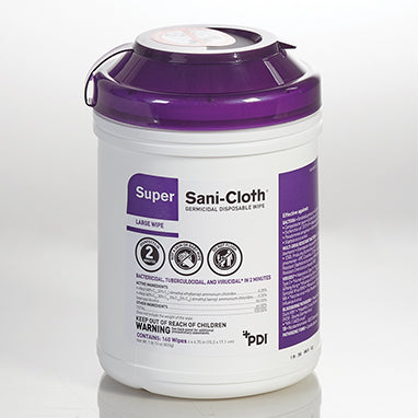 Super Sani-Cloth Germicidal Wipes, 6 x 6-3/4, Canister H-20010-13927