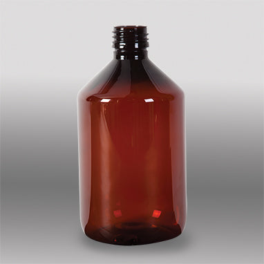 Amber Plastic Bottles Only, 500mL H-10292-12098