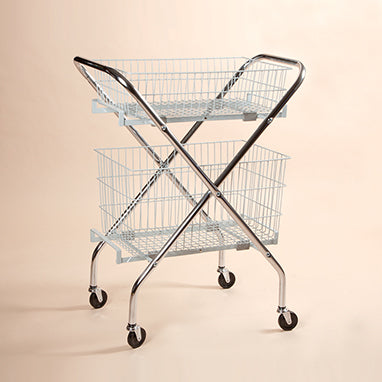 Folding Cart with 6" and 12" Wire Baskets H-5700-14748