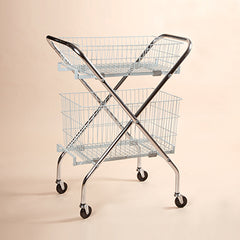 Folding Cart with 6" and 12" Wire Baskets H-5700-14748