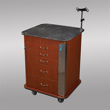 Furniture-Style 5-Drawer Cart with Rock Ash Top and Accessories