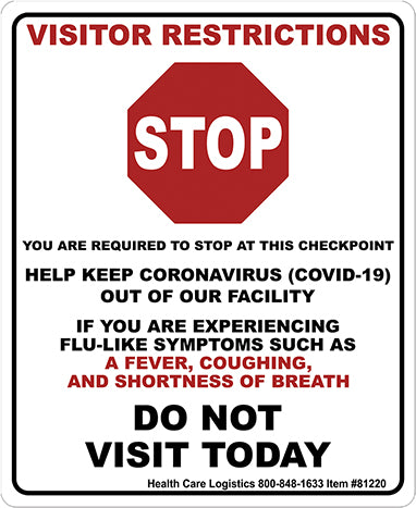 Visitor Restrictions Removable Wall Vinyl, 9 x 11 H-81220-16335