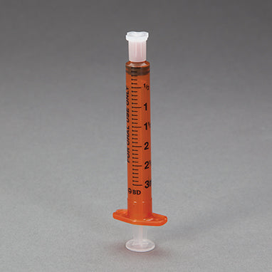 BD™ Oral Dispensers with Tip Caps, 3mL, Amber H-6803A-16791