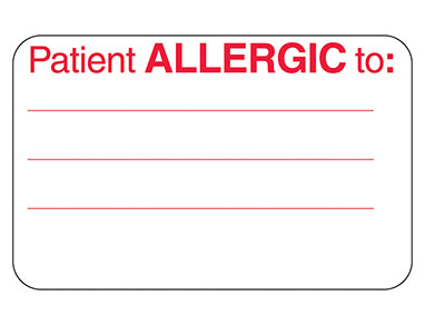 Patient Allergic To Labels H-2451-15216