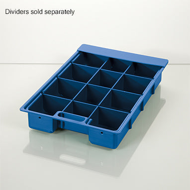 Half-Size Colored Crash Cart Box with Built-In Handle and Clear Slide-In Lid