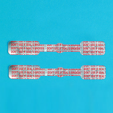 Tamper-Evident Syringe Seals, Do Not Use If Seal Is Broken, Foil, 3-1/2" H-7997-20371