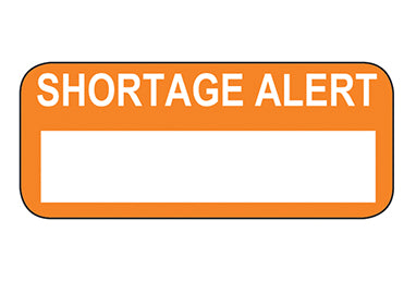 Shortage Alert Labels H-2804-15100