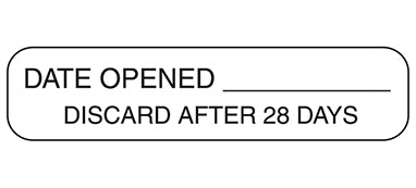 Date Opened Discard After 28 Days Labels H-2914-17897