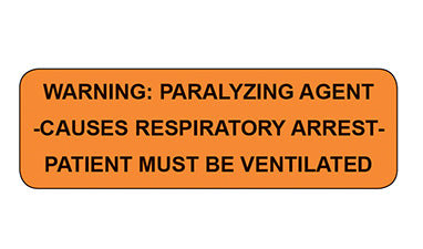 Warning Paralyzing Agent Labels H-2295-15486