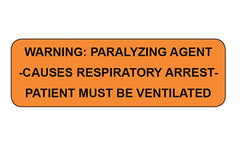 Warning Paralyzing Agent Labels H-2295-15486