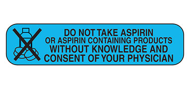 Do Not Take Aspirin Labels H-2070-16005