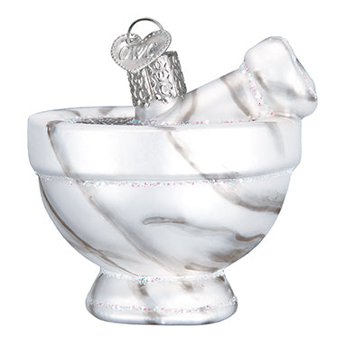 Mortar & Pestle Glass Ornament H-P238-12472