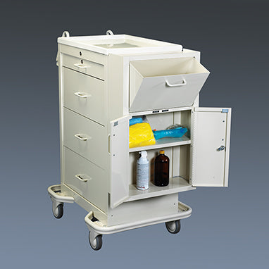 Punch Card Medication Cart with Side Cabinet H-5112-13453