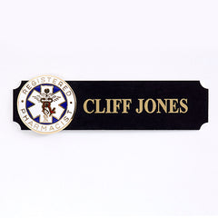 Black/Brass Name Badge with Logo