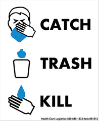 Catch Trash Kill Removable Wall Vinyl, 9 x 11 H-81213-16329