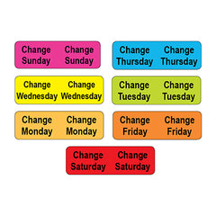 Tube Change Labels, Seven Day Kit H-2897-13179