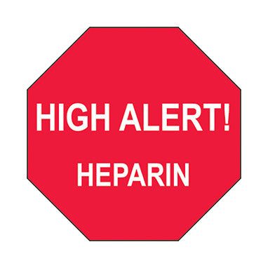 High Alert Heparin Labels H-17519-15088