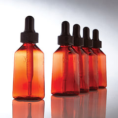 Amber Plastic Dropper Bottles, 1 oz. H-10079-14920