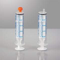 NeoMed Oral Dispensers with Tip Caps, 20mL, Clear/Blue Markings, 100 Pack H-19417CB-10-16577