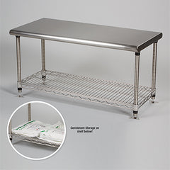 Stainless Steel Bench w/ Wire Shelf H-20233-15183