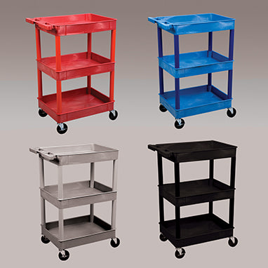 Utility Cart with Three Tub Shelves