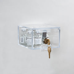 Locking Wall Box w/ Key Lock, 4"W x 3"H x 4.5"D H-18550-15070