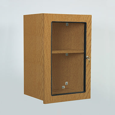 Wall Cabinet with Windows and Lock, 18 Inch