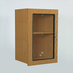Wall Cabinet with Windows and Lock, 18 Inch