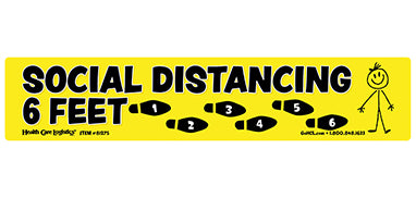 Social Distancing Floor Marker, 3.5 x 18, Yellow H-81275-16361