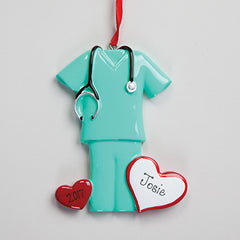 Green Scrubs Ornament, Personalized H-G283-12460