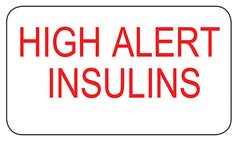 High Alert Insulins Labels H-2090-14250