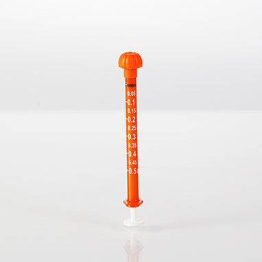 NeoMed Oral Dispensers with Tip Caps, 0.5mL, Amber/White Markings, 25 pack H-19402A-01-16582