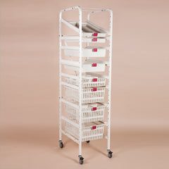 Storage Rack for Easy Exchange Baskets and Trays H-18529-12126