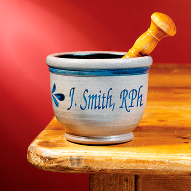 Personalized Salt Glazed Mortar and Pestle H-PK106-12203