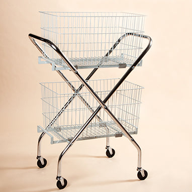 Folding Cart with 12" Wire Baskets H-5702-14750