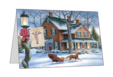 Warm Winter Welcome Caduceus Christmas Cards H-GF547-15660