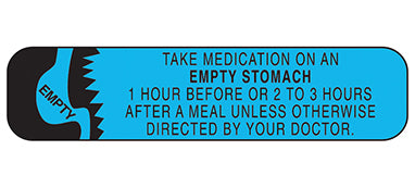 Take Medication on an Empty Stomach Labels H-2003-15953