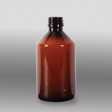 Amber Plastic Bottles Only, 300mL H-10291-12096