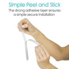 NONSLIP BATH STRIPS, 7.5" X .75" PEEL AND STICK, 24 PACK WITH PUTTY KNIFE - LVA1095WHT