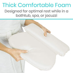 TWO-PANEL BATH PILLOW, 2" FOAM WITH SUCTION CUP BASE - CSH1035WHT