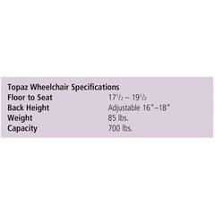 Invacare 9000 Topaz Bariatric Wheelchair