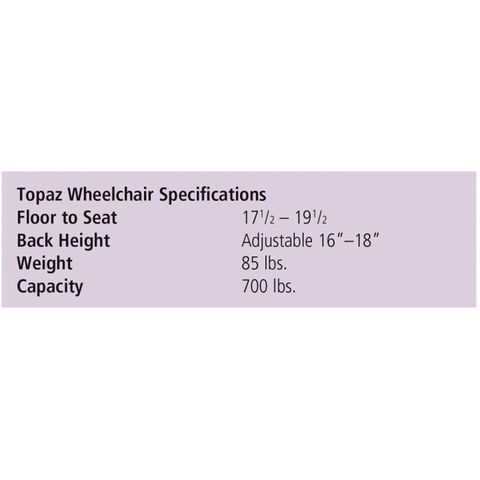 Invacare 9000 Topaz Bariatric Wheelchair
