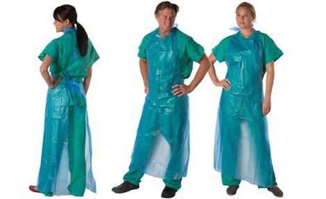 Sloan Protective Apron One Size Fits Most Full Length Blue Disposable - M-1139578-99 - Case of 100