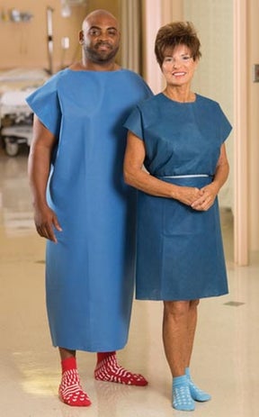 Tech Styles a Division of Encompass Patient Exam Gown 8X-Large to 10X-Large True Blue Disposable - M-1105159-319 - Case of 12
